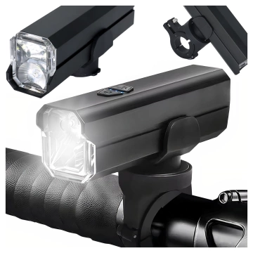 Svetlo na bicykel Predné LED predné svetlo Osvetlenie na bicykel Vodotesné IPX5 Alogy P12 Bike Light Black