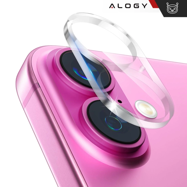2x Glass for camera lens for Apple iPhone 16 / 16 Plus Alogy Lens Protector Pro transparent