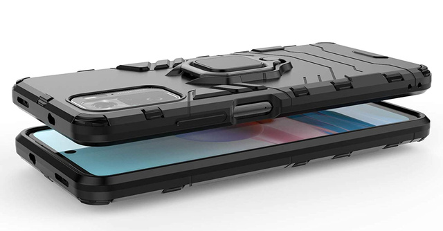 Etui Alogy Stand Ring Armor do Xiaomi Redmi Note 10/10s czarne + Szkło