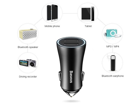 Baseus Ładowarka Samochodowa 2x USB 2.4A