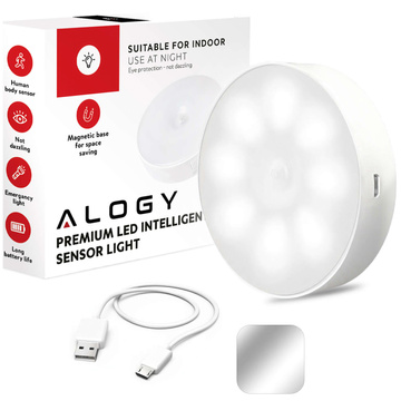 Lampa LED pohybový senzor súmrak nočná lampa Alogy Sensor Light Bezdrôtové osvetlenie nábytku Biele svetlo 6000k