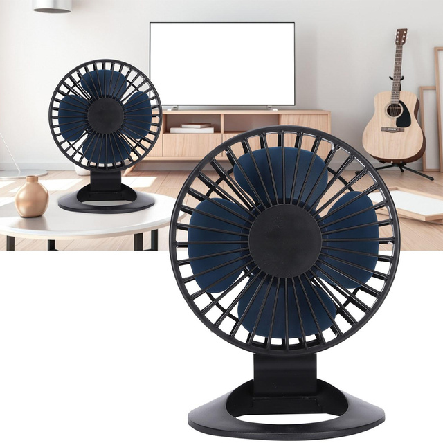 Alogy Mini Portable Noiseless Fan for Desk Table Black