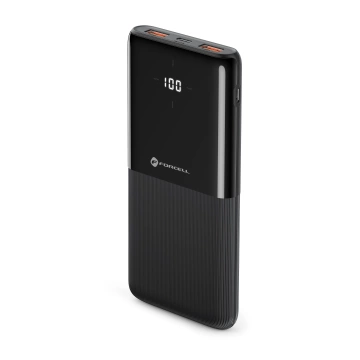 Powerbank Forcell P10k1 10000mAh PD QC 3xUSB LED Slim Czarny