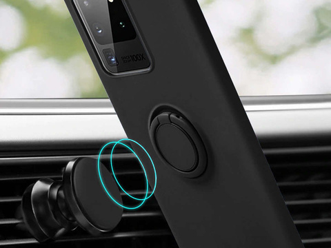 Ring Ultra Slim Alogy Silicone Case for Samsung Galaxy S20 Ultra Black
