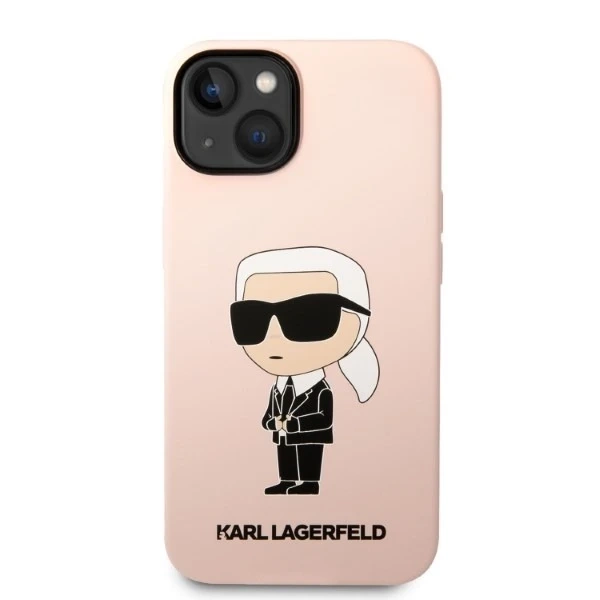 Чохол Karl Lagerfeld KLHMP14MSNIKBCP для iPhone 14 Plus 6.7" Hardcase Silicone Ikonik Magsafe pink/pink