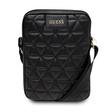 Guess Torba GUTB10QLBK 10" czarna/čierna prešívaná taška na tablet