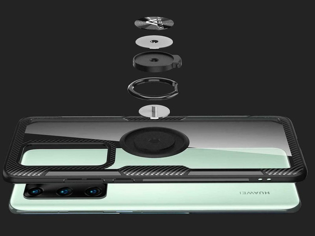 Etui Alogy Ring Holder Clear Armor für Huawei P40 schwarz