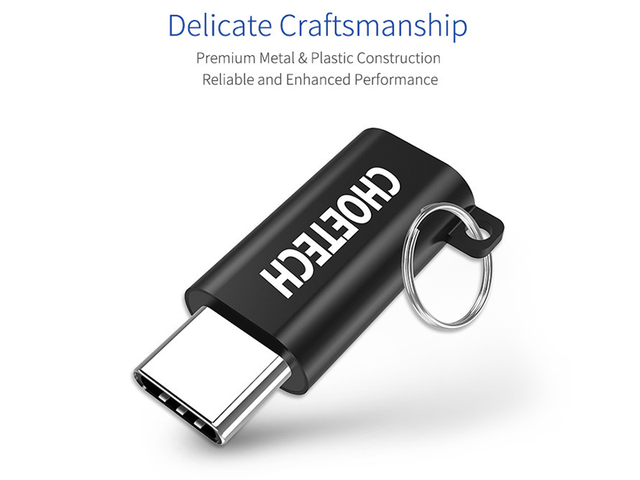 Adaptér Choetech micro usb - usb-c typ c černý