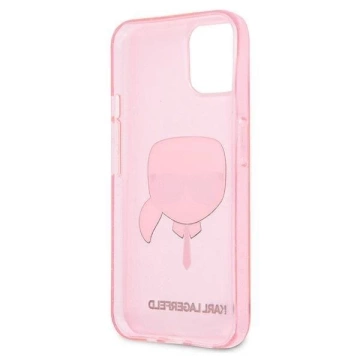 Karl Lagerfeld KLHCP13SKHTUGLP iPhone 13 mini 5,4" różowy/рожевий твердий чохол Glitter Karl`s Head