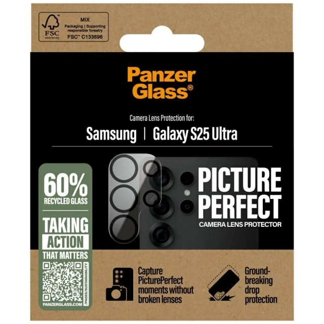 Gehärtetes Glas für Samsung Galaxy S25 Ultra PanzerGlass PicturePerfect Kameraobjektiv