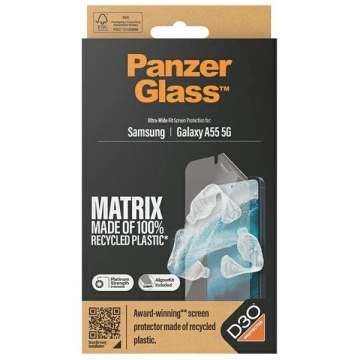 Захисна плівка для Samsung Galaxy A55 5G PanzerGlass Matrix Ultra-Wide Fit D3O з вирівнювачем