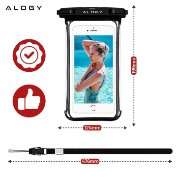 Vodotěsné pouzdro Alogy voděodolné univerzální IPX8 až 6,5 Black