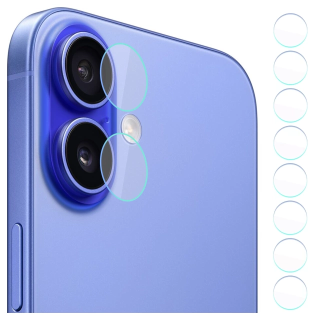 Hybridní sklo na fotoaparát pro Apple iPhone 16 Ochranná sada na objektiv 3mk Sada 4 kusů
