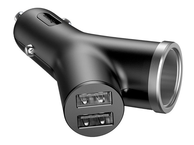 Автомобільний зарядний пристрій Baseus Y 3.4A, 2 порти USB для прикурювача