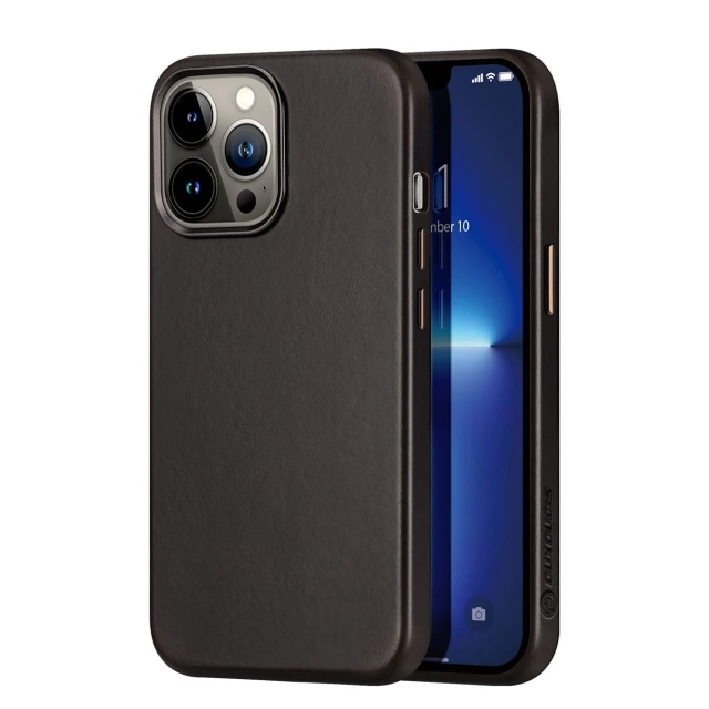 Dux Ducis Naples Case for iPhone 13 Pro Max Leather Cover (MagSafe Compatible) Dark Brown