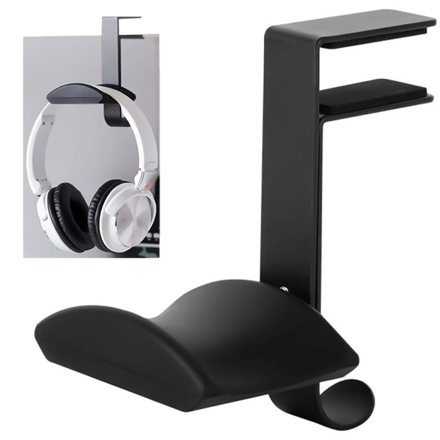 Universal holder hanger hook for Alogy headphones for desk top Black