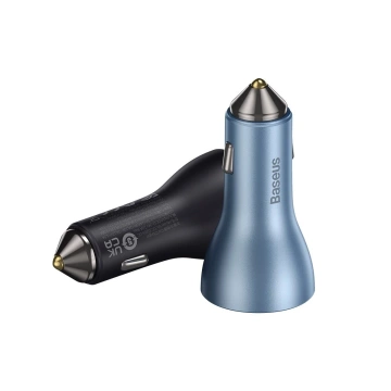 Baseus Golden Contactor Pro ładowarka samochodowa USB-A + 2x USB-C 65W ciemnoszary (CGJP010013)