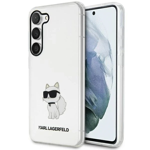 Ochranné puzdro na telefón Karl Lagerfeld KLHCS23MHNCHTCT pre Samsung Galaxy S23 Plus S916 priehľadné pevné puzdro Ikonik Choupette