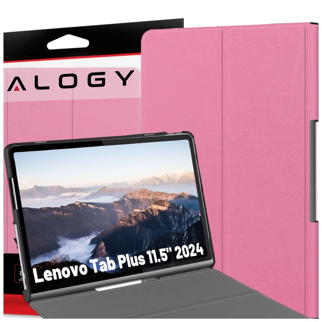 Ochranné puzdro pre Lenovo Tab Plus 11.5" 2024 TB351FU Alogy Book Cover Case, puzdro na tablet, ružové