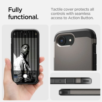Case for iPhone 16E Spigen Tough Armor Mag MagSafe Gunmetal