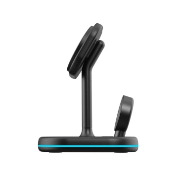 QI15W-A27 3IN1 magnetisches MagSafe kabelloses Ladegerät für iPhone/AirPods/Watch Schwarz