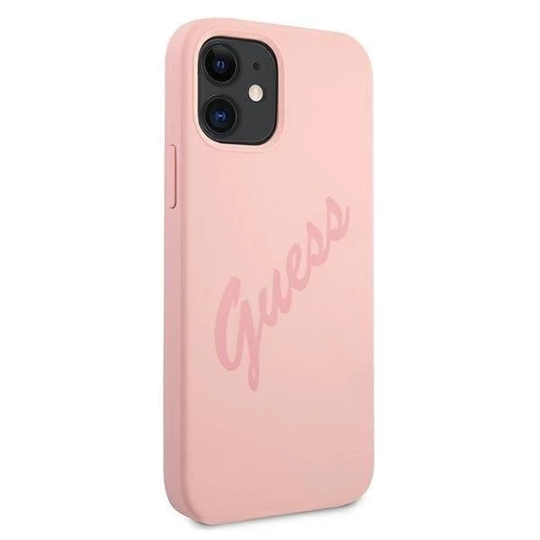 Guess GUHCP12SLSVSPI iPhone 12 mini 5,4 "pink / pink Hardcase Script Vintage