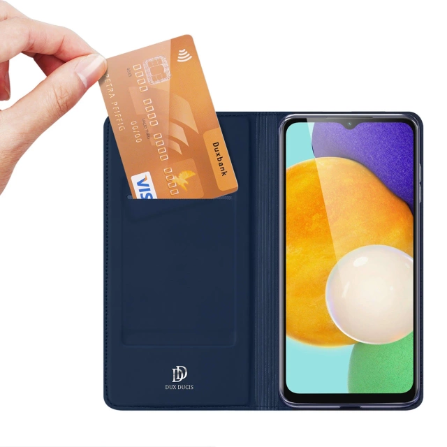 Dux Ducis Skin Pro etui Samsung Galaxy A14 5G pokrowiec z klapką portfel na kartę podstawka niebieskie