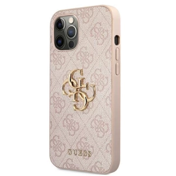 Guess GUHCP12L4GMGPI iPhone 12 Pro Max 6,7" różowy/růžový pevný obal 4G velké kovové logo