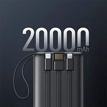 Powerbank Externá batéria (POWER BANK) VEGER C20 - 20 000mAh (Micro Type C Lightning 8-pin) čierna W2047