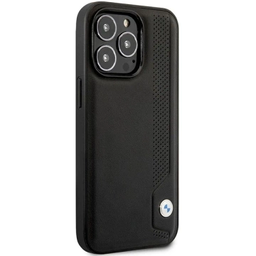 Etui na telefon BMW BMHCP14L22RBDK для Apple iPhone 14 Pro 6,1" czarny/black hardcase Leather Blue Dots