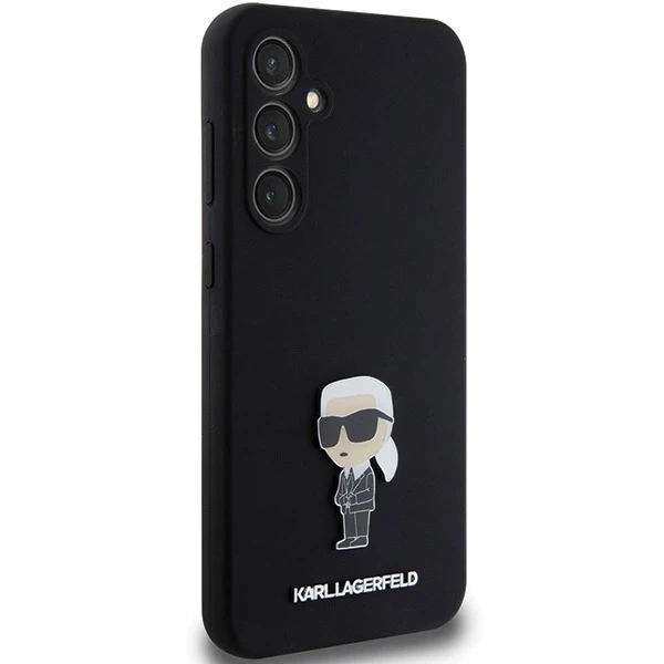 Pouzdro Karl Lagerfeld KLHCS23FEHMKNPK pro Samsung Galaxy S23 FE S711 černá/černá Silikonový Ikonik Metal Pin