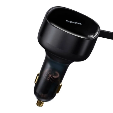 Baseus Enjoyment car charger with USB-C Lightning 3A, 30W cables (black)