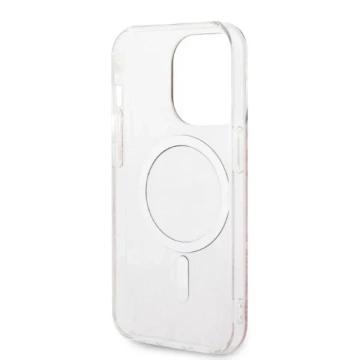 Zestaw Guess GUBPP14XHJEACSP Case Charger iPhone 14 Pro Max 6,7" różowy/рожевий жорсткий чохол MagSafe Jungle