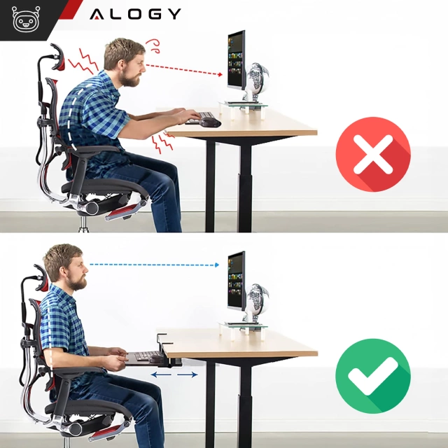 Alogy Desk Mount držiak myši a klávesnice, stojan, čierny