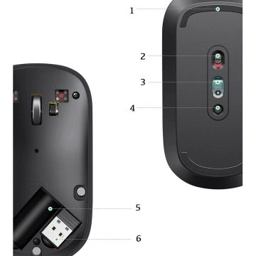 Maus UGREEN handlich kabellos USB schwarz (MU001)