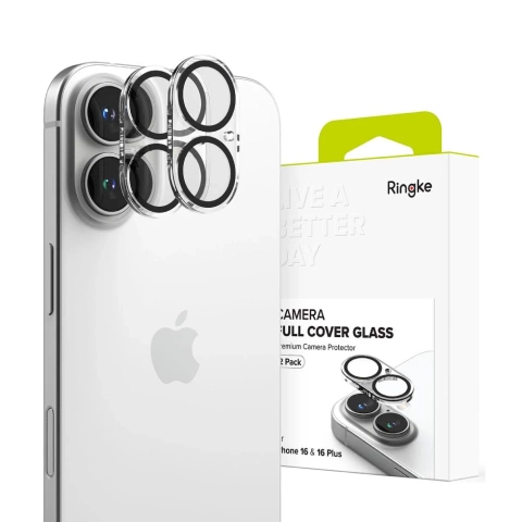 Ringke Camera Protector 2-Pack for iPhone 16 / 16 Plus Clear
