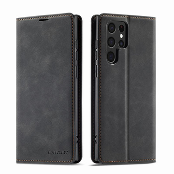 Leather Flip Wallet Case Alogy Forwenw pro Samsung Galaxy S22 Ultra Black