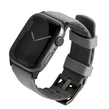 UNIQ Linus Apple Watch Series 4/5/6/7/8/SE/SE2 remienok 38/40/41 mm Airosoft Silikónová šedá/kriedovo šedá
