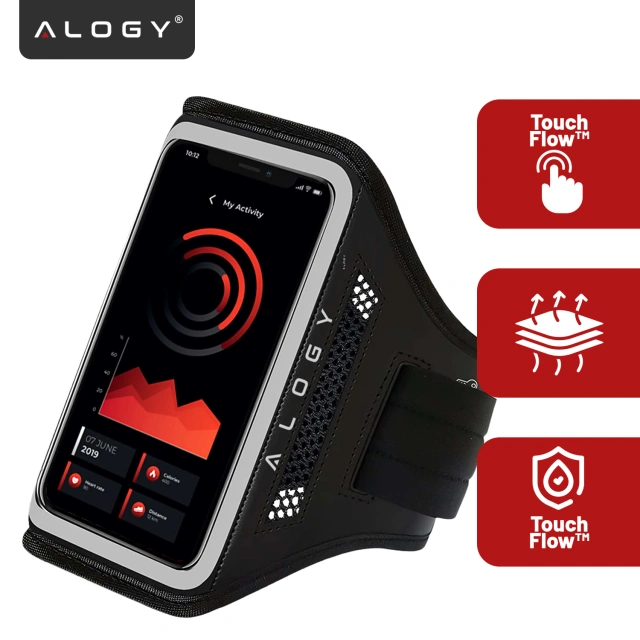 Alogy WaterProof Sport ArmBand Lauftasche, wasserdichtes Armband für Telefon 6,7 Zoll, Schwarz
