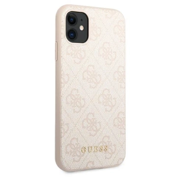 Etui Guess GUHCN61G4GFPI na iPhone 11 6,1" pevné puzdro 4G kovové zlaté logo