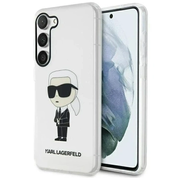 Ochranné pouzdro na telefon Karl Lagerfeld KLHCS23SHNIKTCT pro Samsung Galaxy S23 S911 průhledné pevné pouzdro Ikonik Karl Lagerfeld