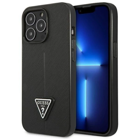 Etui Guess GUHCP13LPSATLK для Apple iPhone 13 Pro / 13 6,1" czarny/чорний жорсткий чохол SaffianoTriangle Logo