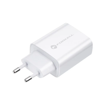 Rychlonabíječka Forcell 25W PD QC 4.0 USB-C Kabel USB-C na USB-C bílý