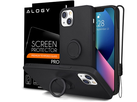 Силіконовий чохол Ring Ultra Slim Alogy для Apple iPhone 13 Mini Black Glass