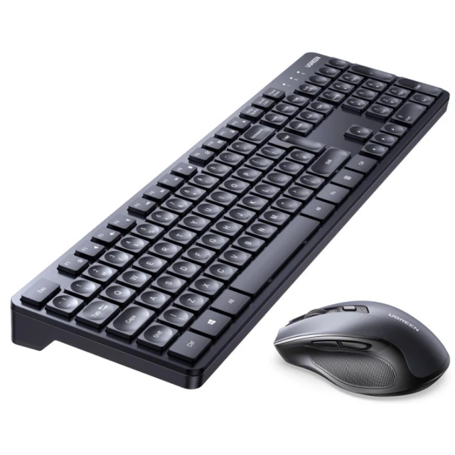 Ugreen MK006 Wireless Keyboard Mouse Set 2.4 GHz Black