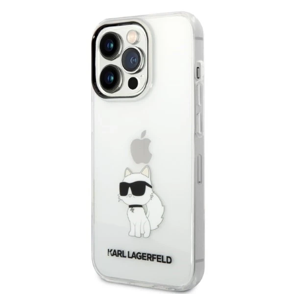 Etui Karl Lagerfeld KLHCP14XHNCHTCT pro iPhone 14 Pro Max 6,7" pevné pouzdro Ikonik Choupette transparentní
