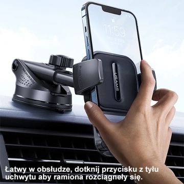 USAMS Držiak kokpitu/okna čierna/čierna ZJ072ZJ01 (US-ZJ072)