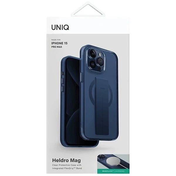 Etui Ochronne do iPhone 15 Pro Max UNIQ Heldro Mag MagClick Niebieskie