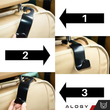 Kleiderbügelhalter Autohaken für Sitzkopfstütze Auto-Organizer-Haken Alogy Car 1 Stück Schwarz