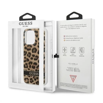 Guess GUHCP13LHSLEOW iPhone 13 Pro / 13 6,1" brązový/hnedý pevný obal Leopard